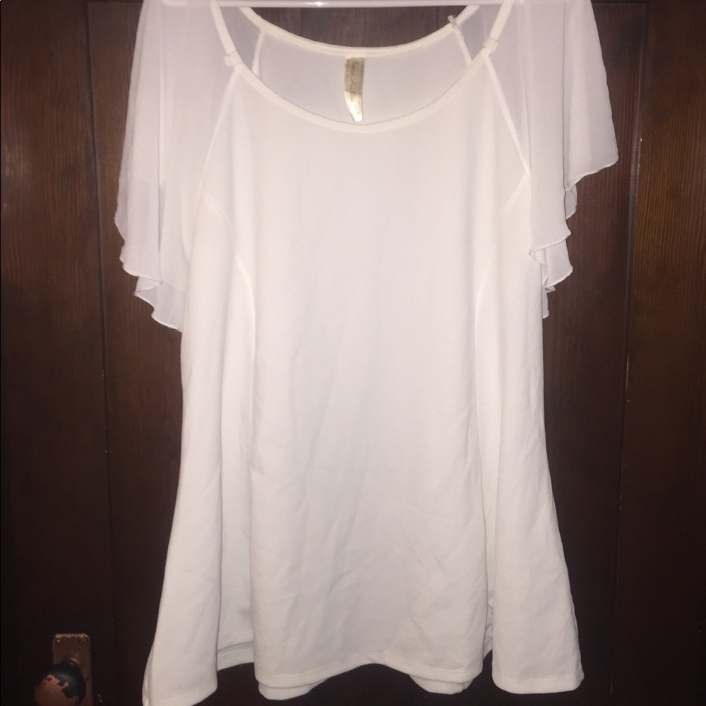 White flare blouse